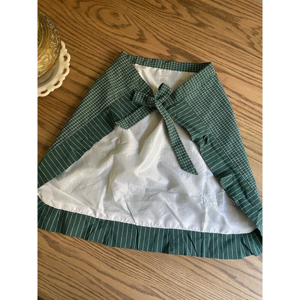 Vintage Cotton Half Apron Handmade Vintage Apron White Cottagecore Kitchen - Picture 3 of 5